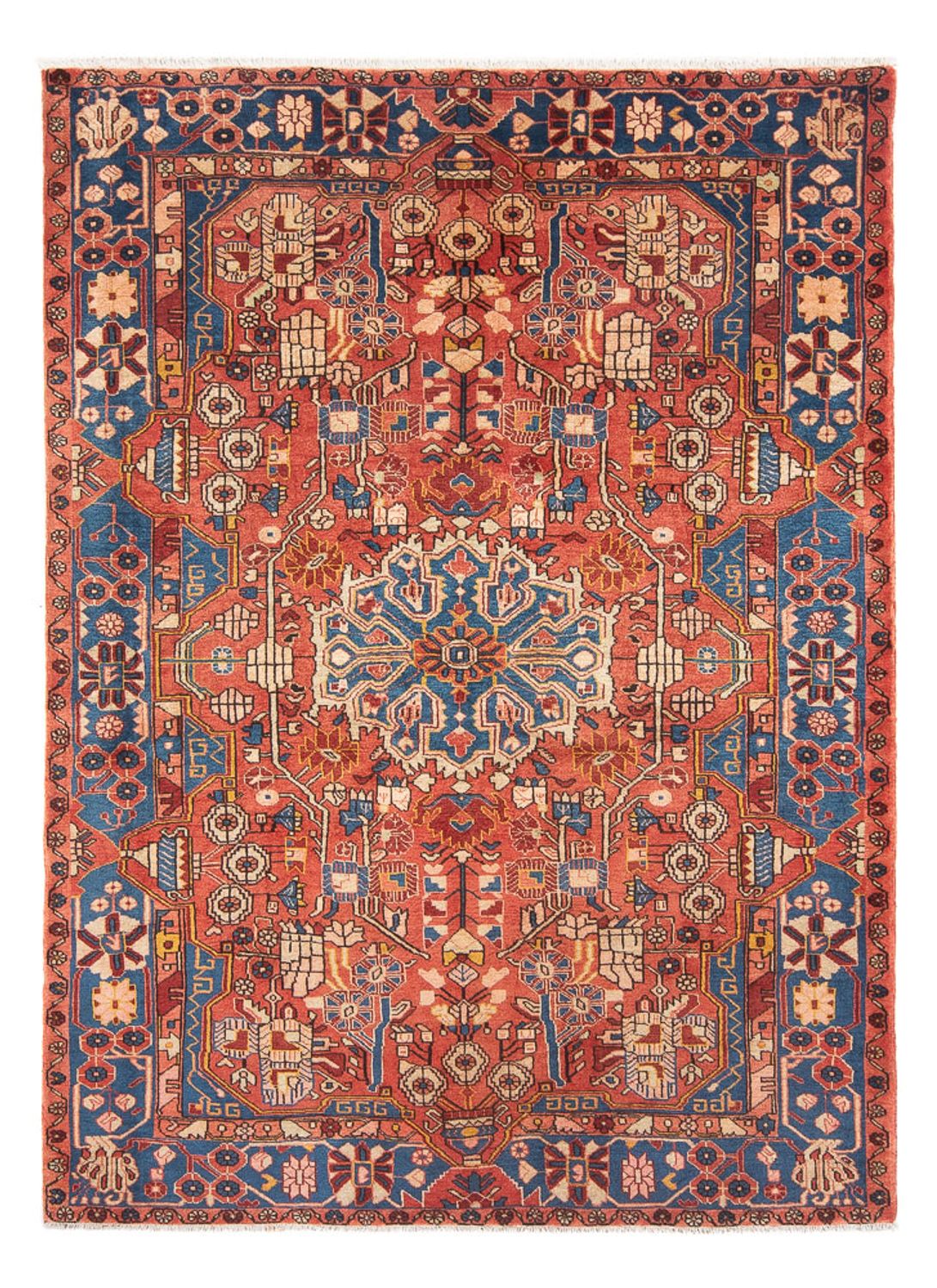 Persisk tæppe - Nomadisk - 220 x 157 cm - lysrød