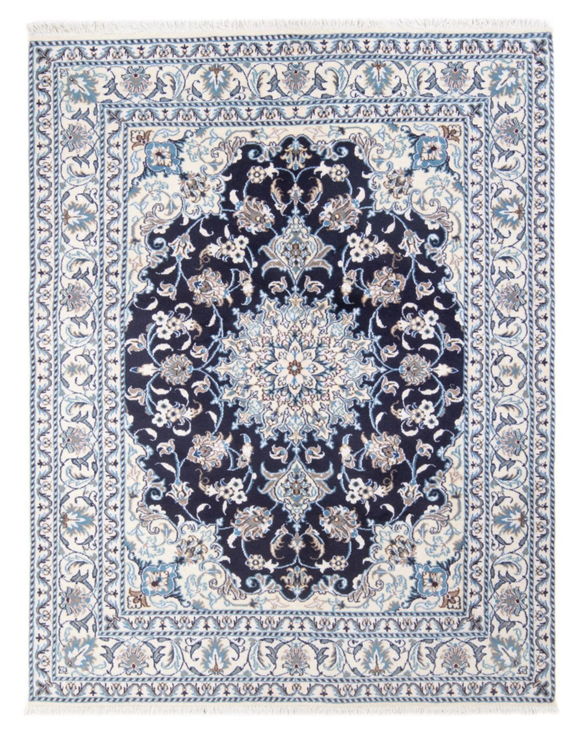 Persisk tæppe - Nain - Royal - 198 x 147 cm - mørkeblå