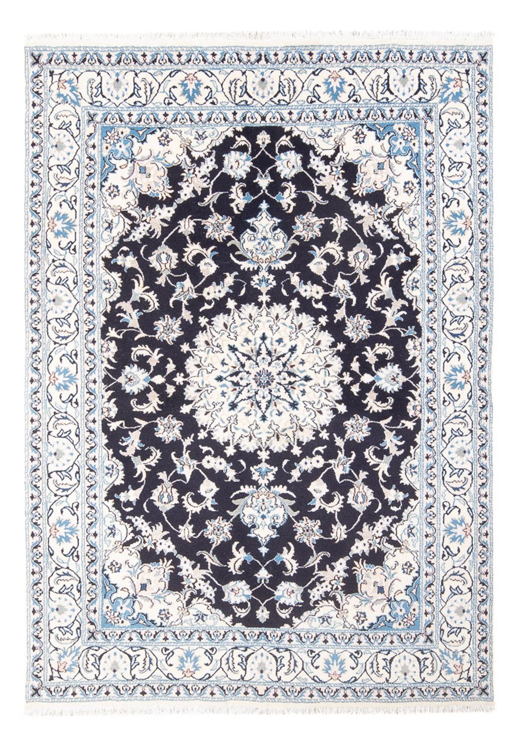 Persisk tæppe - Nain - 231 x 163 cm - mørkeblå