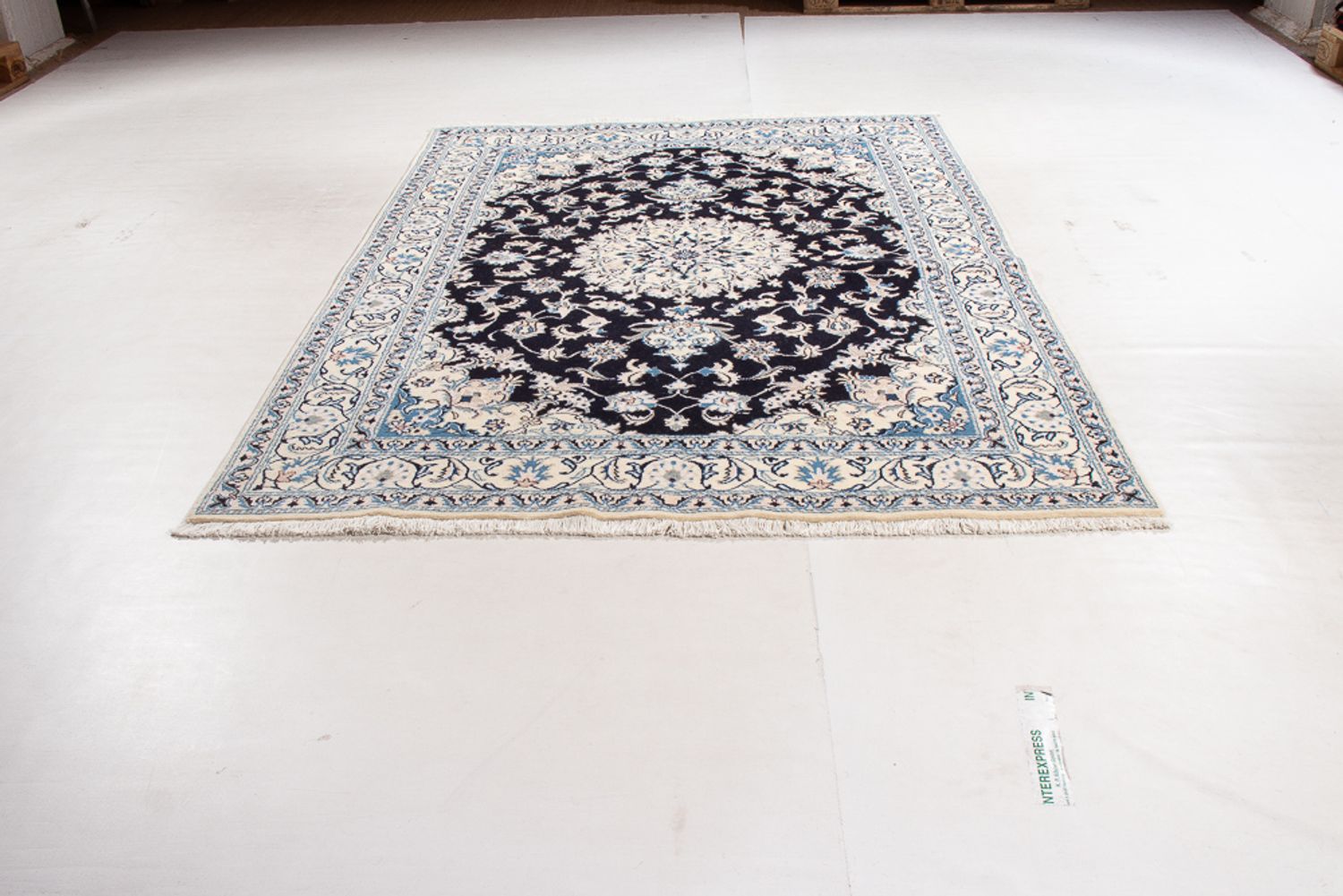Persisk tæppe - Nain - 231 x 163 cm - mørkeblå