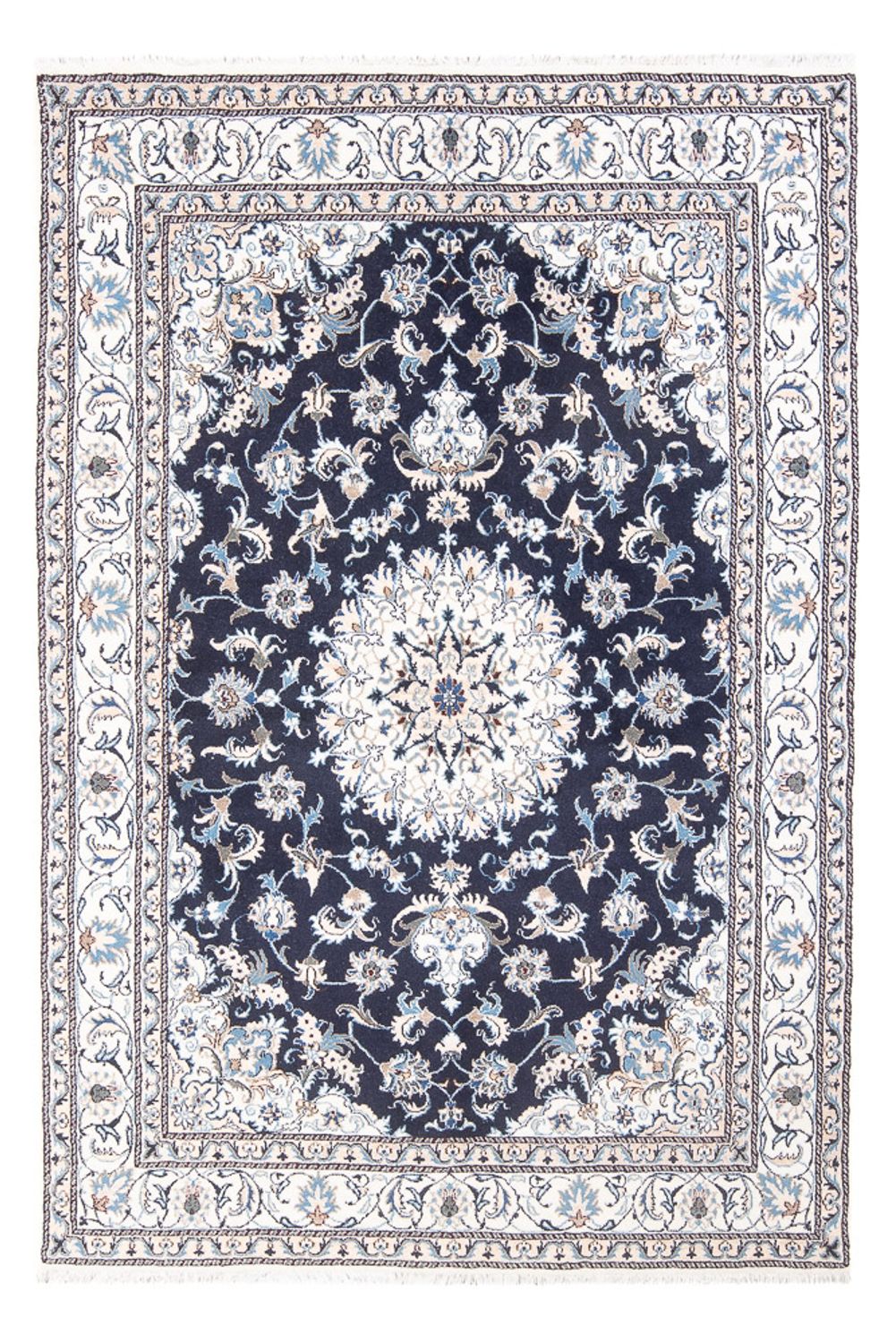 Persisk tæppe - Nain - 241 x 167 cm - mørkeblå