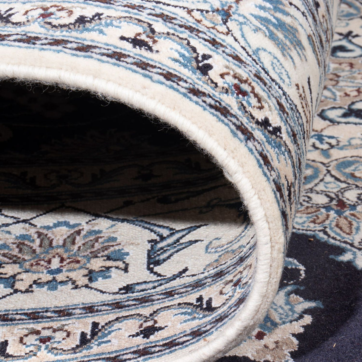 Persisk tæppe - Nain - 295 x 191 cm - mørkeblå