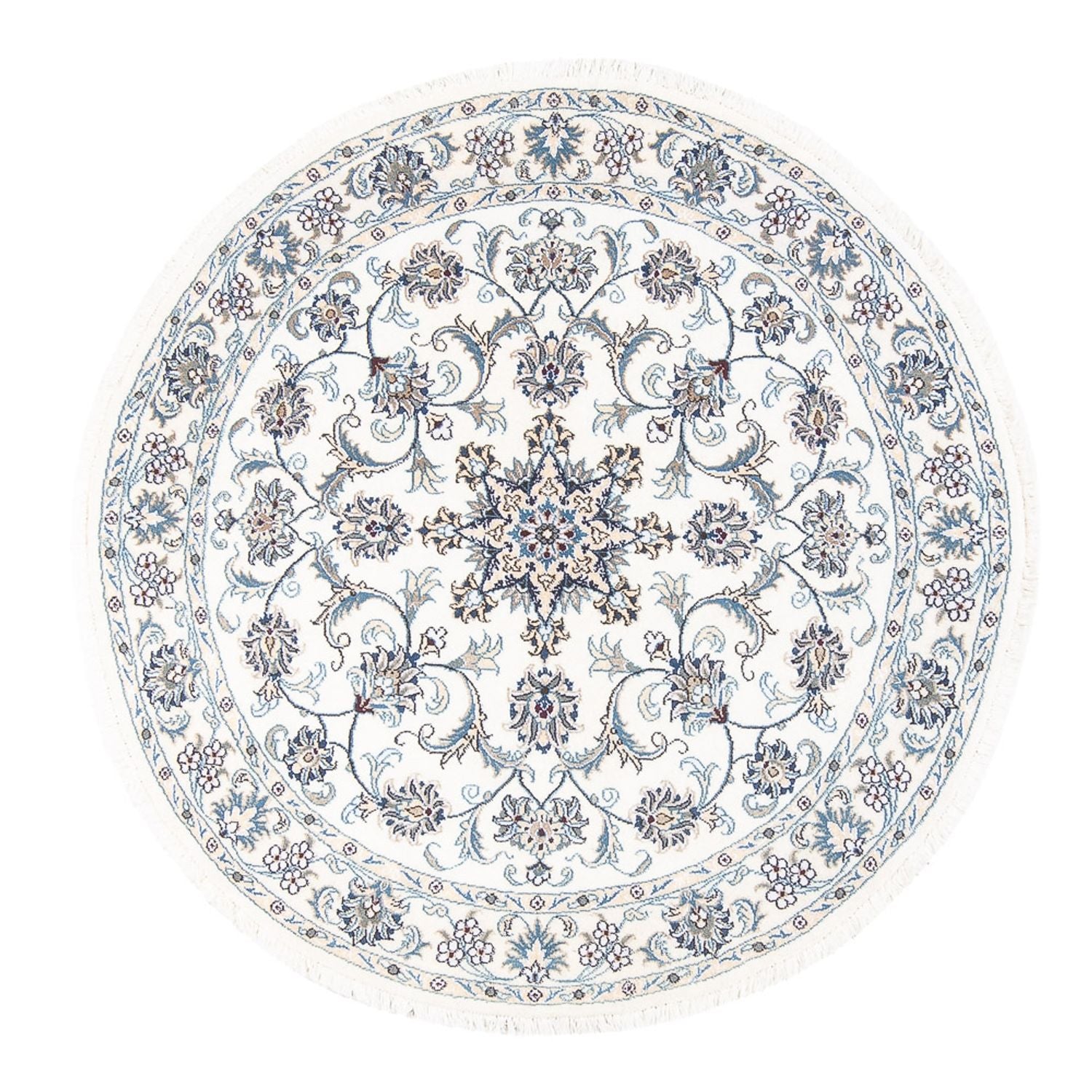Persisk tæppe - Nain rundt  - 150 x 150 cm - creme