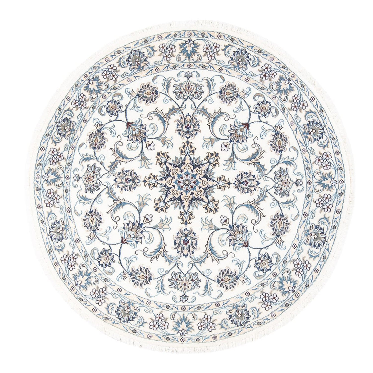 Persisk tæppe - Nain rundt  - 150 x 150 cm - creme