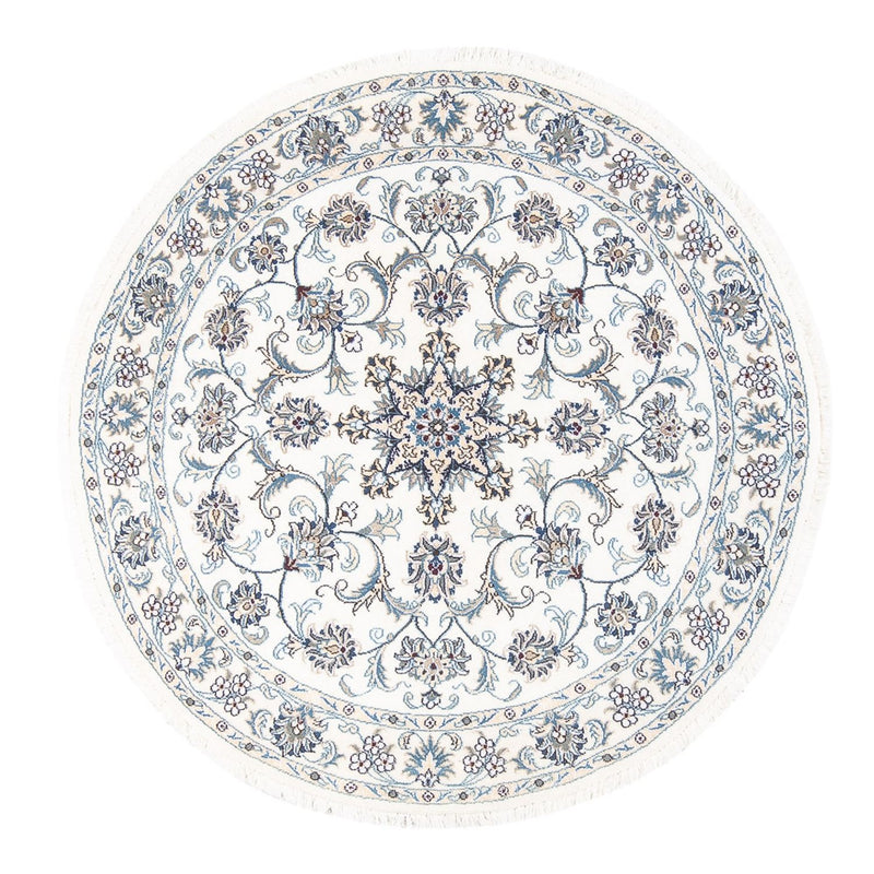 Persisk tæppe - Nain rundt  - 150 x 150 cm - creme