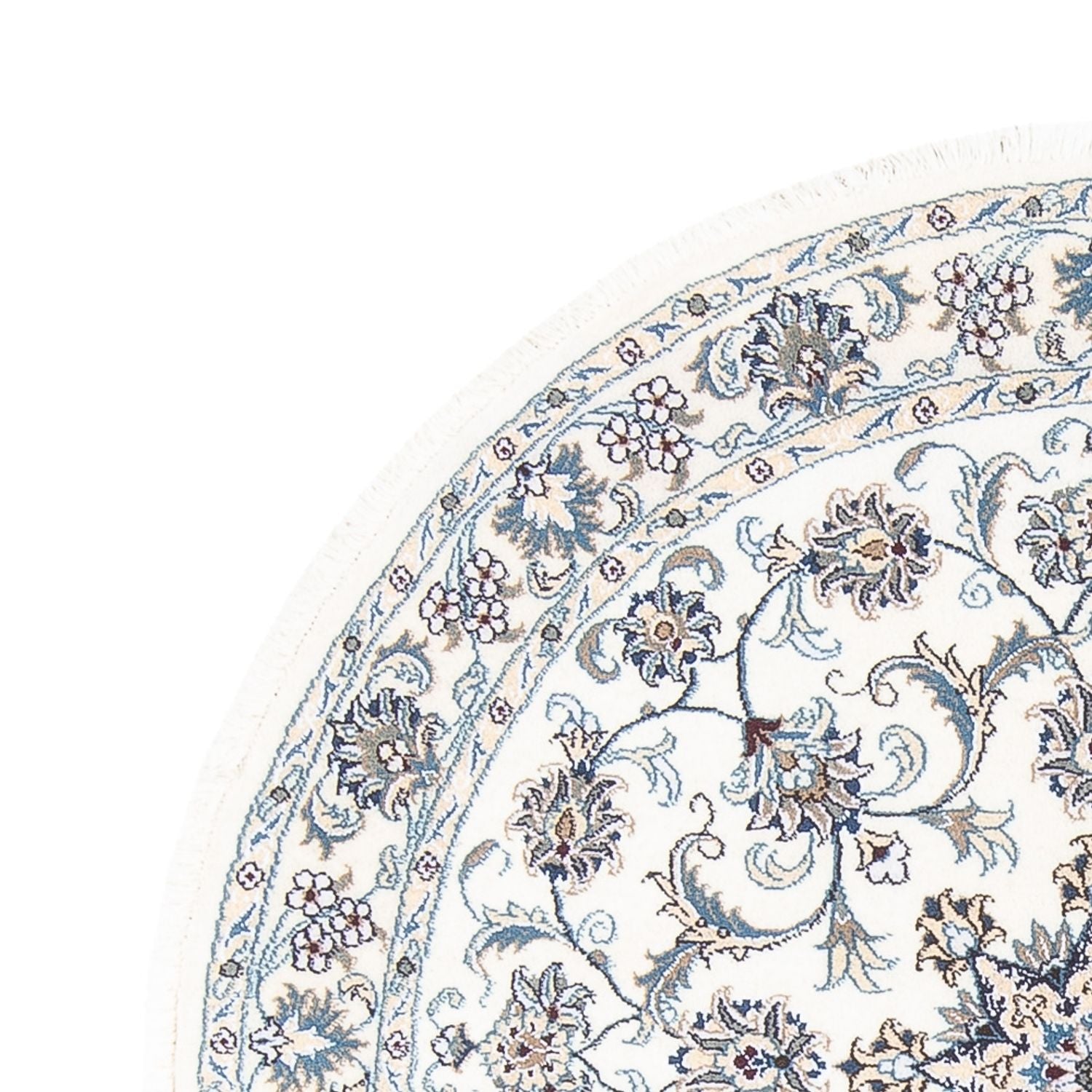 Persisk tæppe - Nain rundt  - 150 x 150 cm - creme