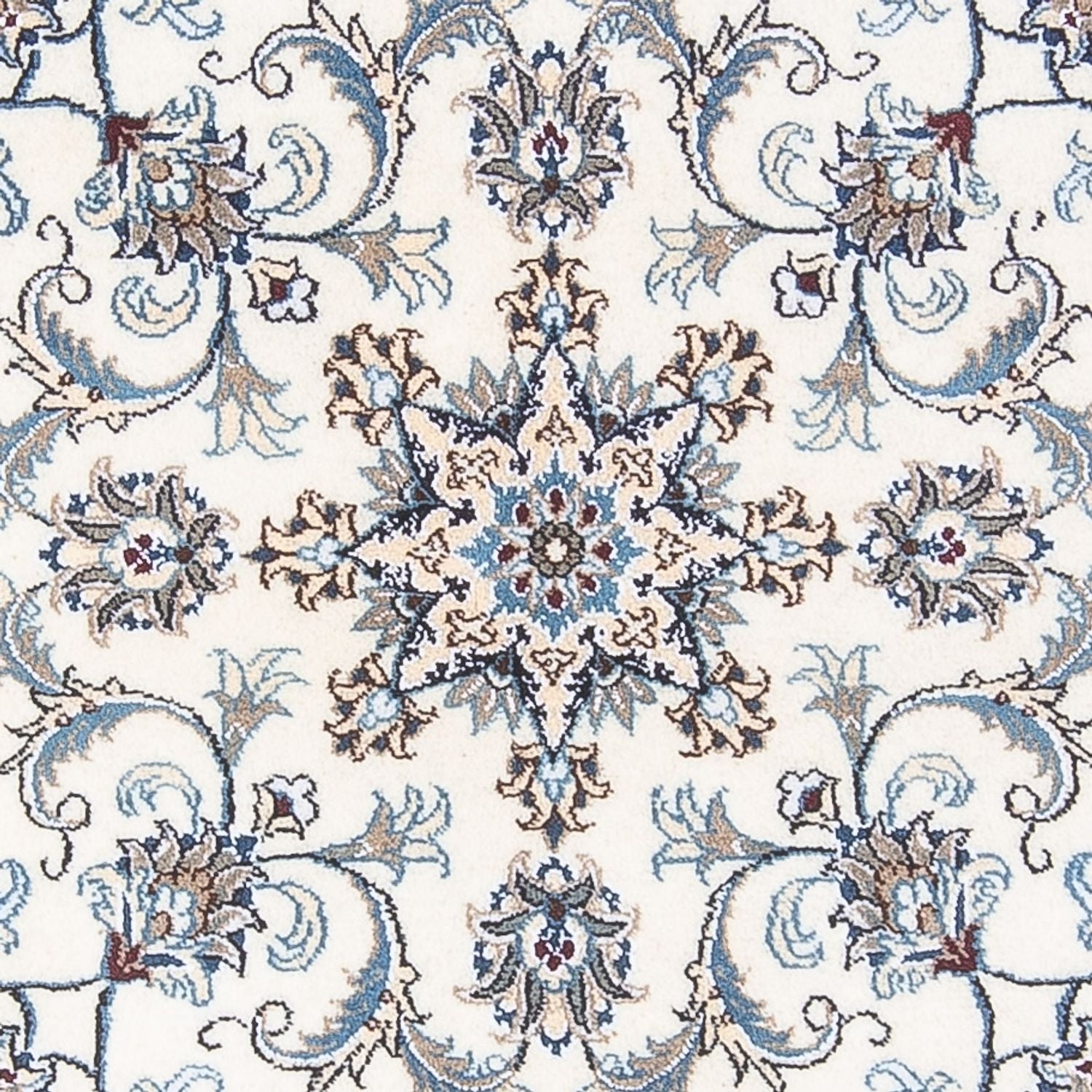 Persisk tæppe - Nain rundt  - 150 x 150 cm - creme
