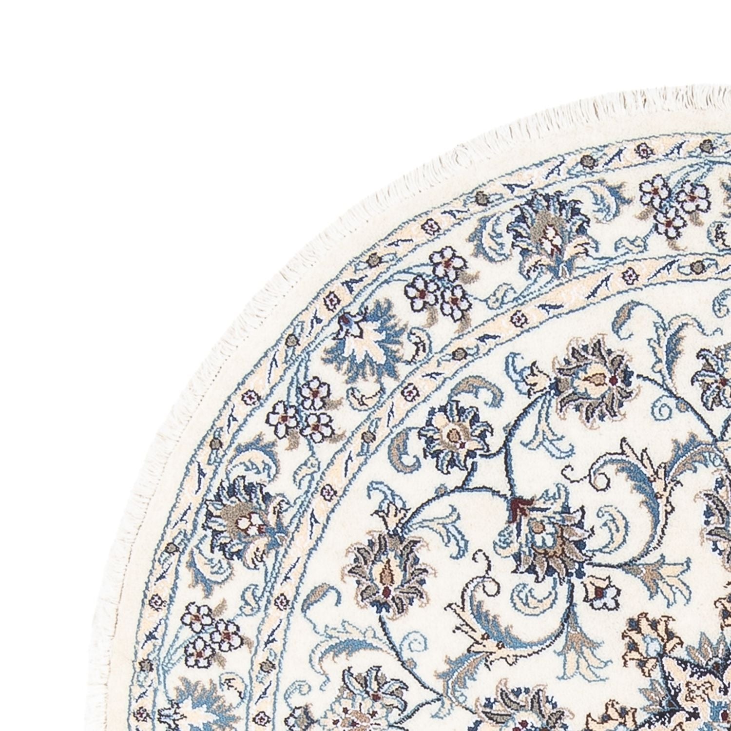 Persisk tæppe - Nain rundt  - 150 x 150 cm - creme