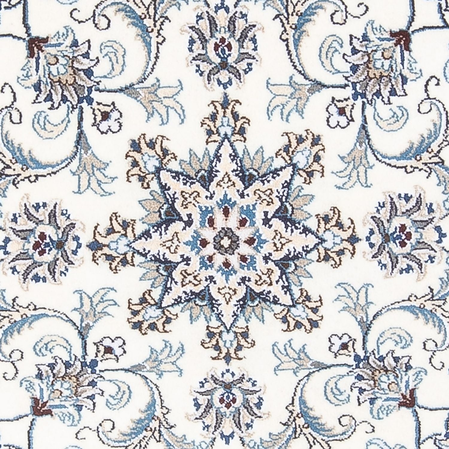 Persisk tæppe - Nain rundt  - 150 x 150 cm - creme