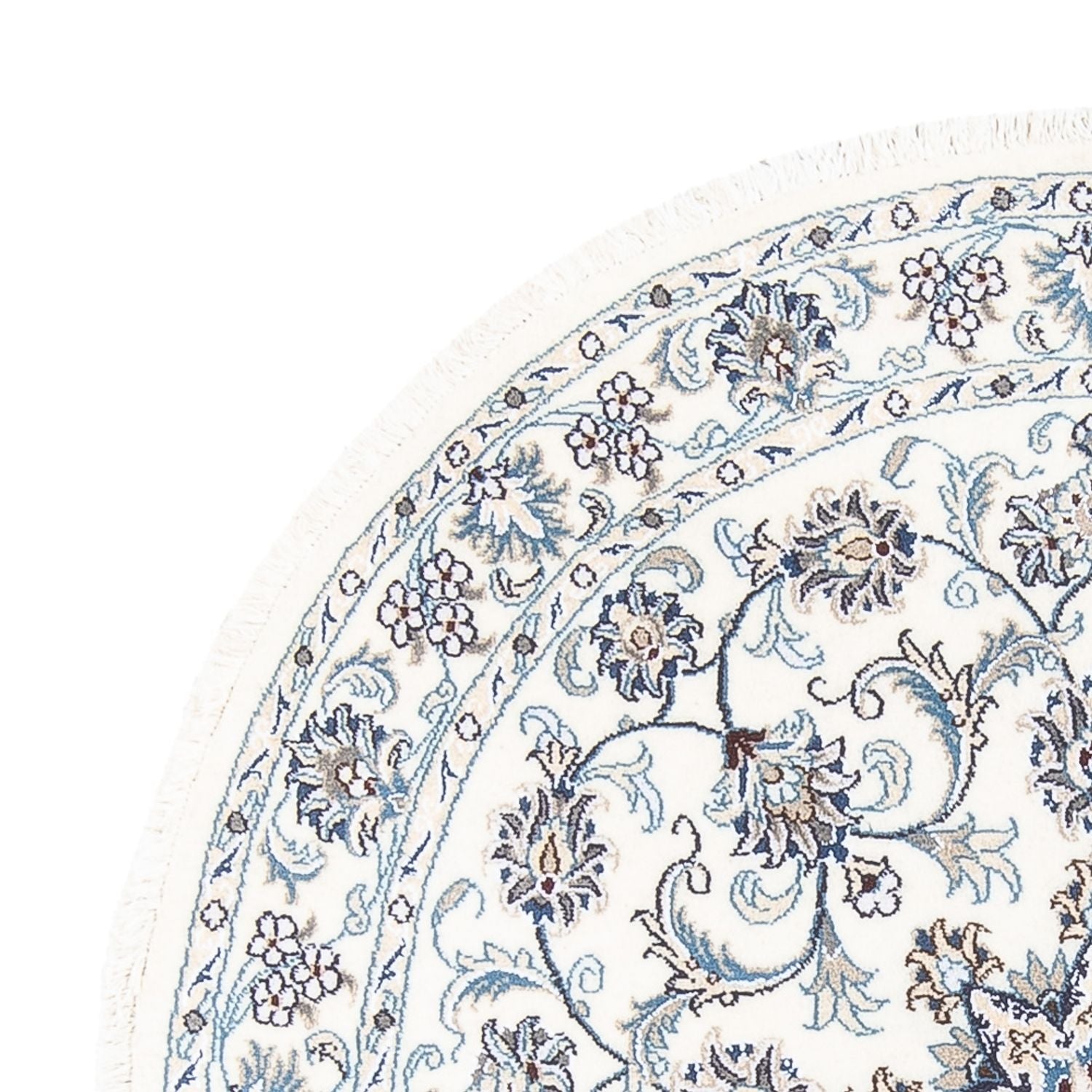 Persisk tæppe - Nain rundt  - 150 x 150 cm - creme