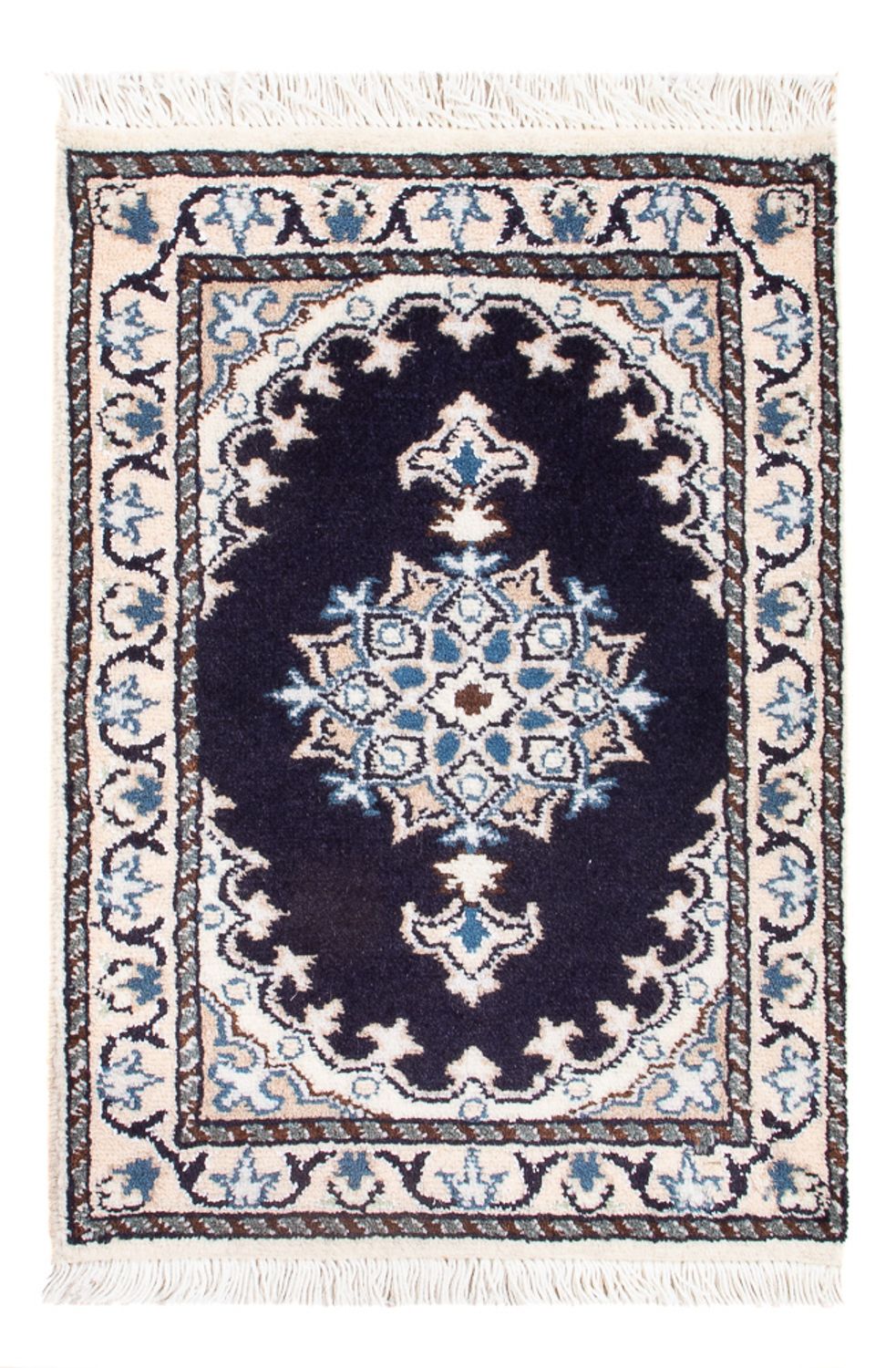 Persisk tæppe - Nain - Royal - 60 x 40 cm - mørkeblå