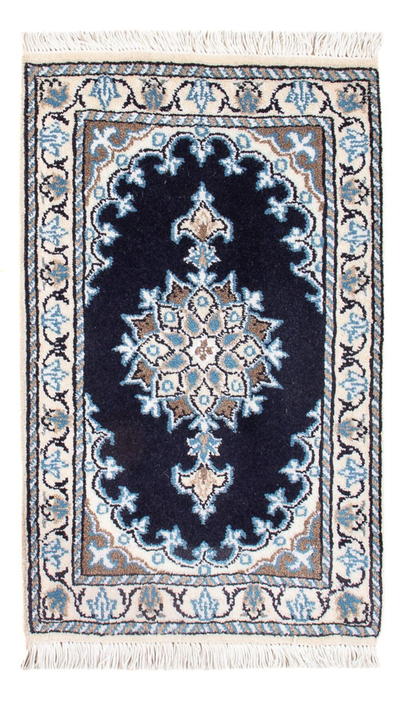 Persisk tæppe - Nain - Royal - 60 x 40 cm - mørkeblå