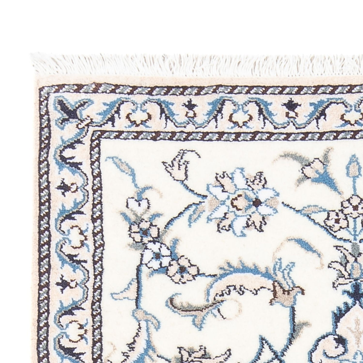 Persisk tæppe - Nain - 140 x 90 cm - sølv