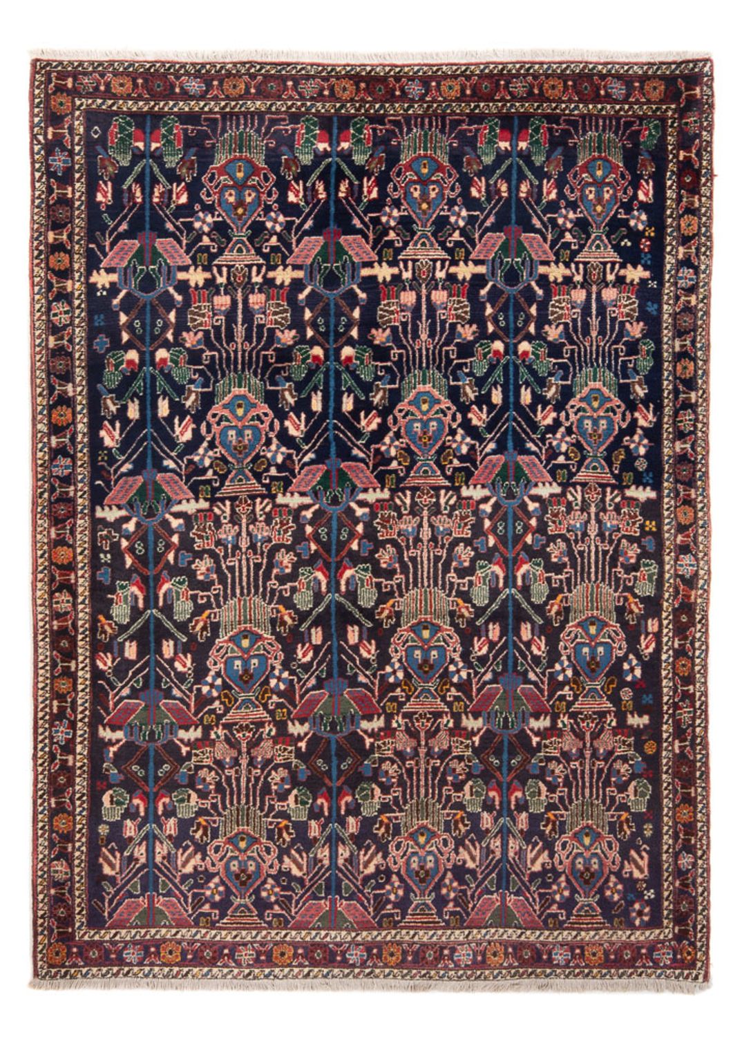 Persisk tæppe - Nomadisk - 210 x 148 cm - mørkeblå