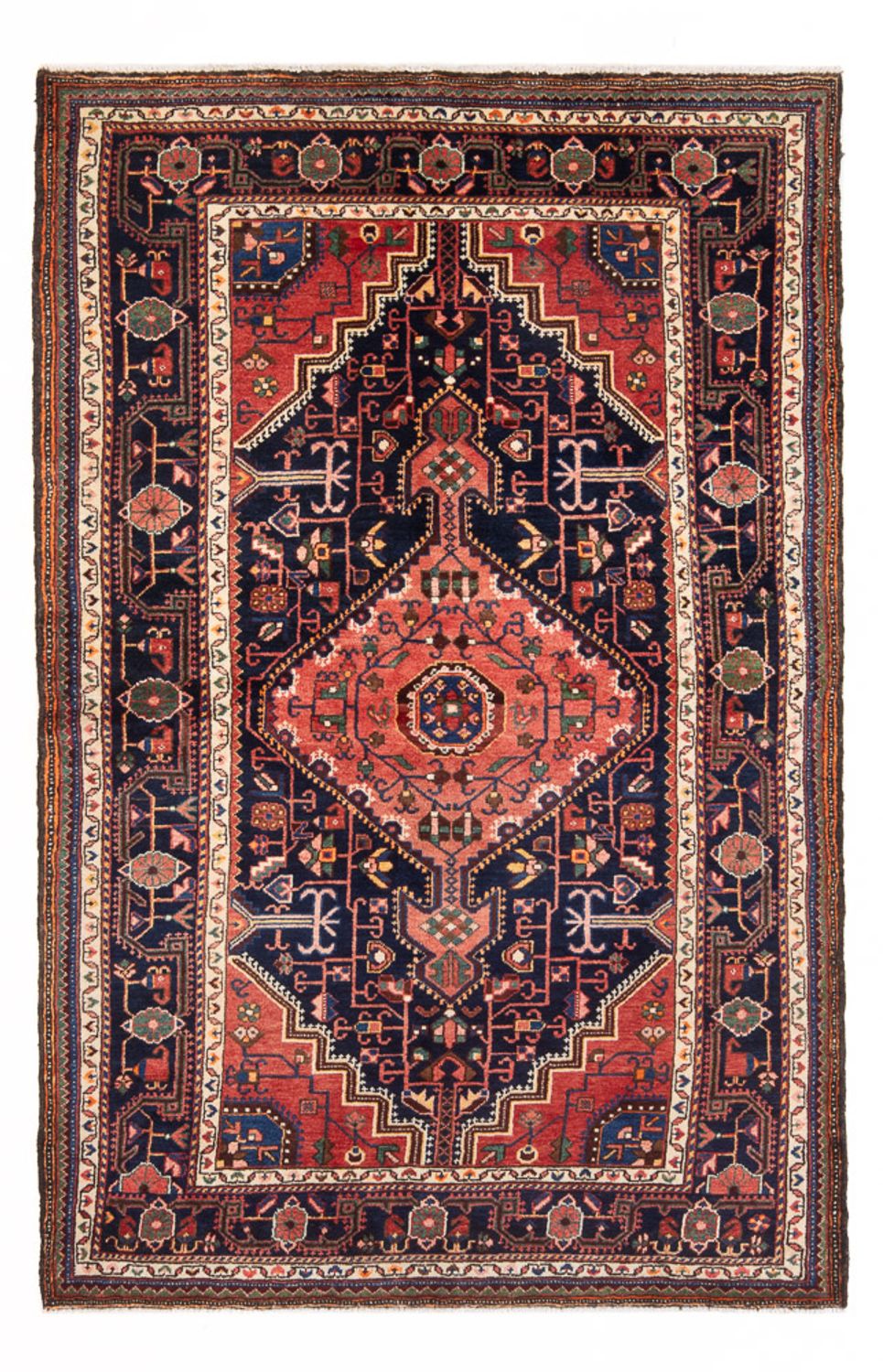 Persisk tæppe - Nomadisk - 215 x 137 cm - mørkeblå