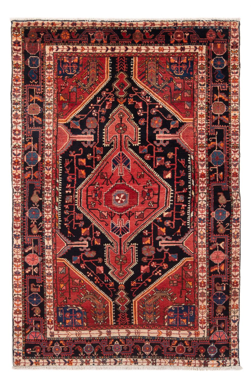 Persisk tæppe - Nomadisk - 215 x 135 cm - mørkeblå
