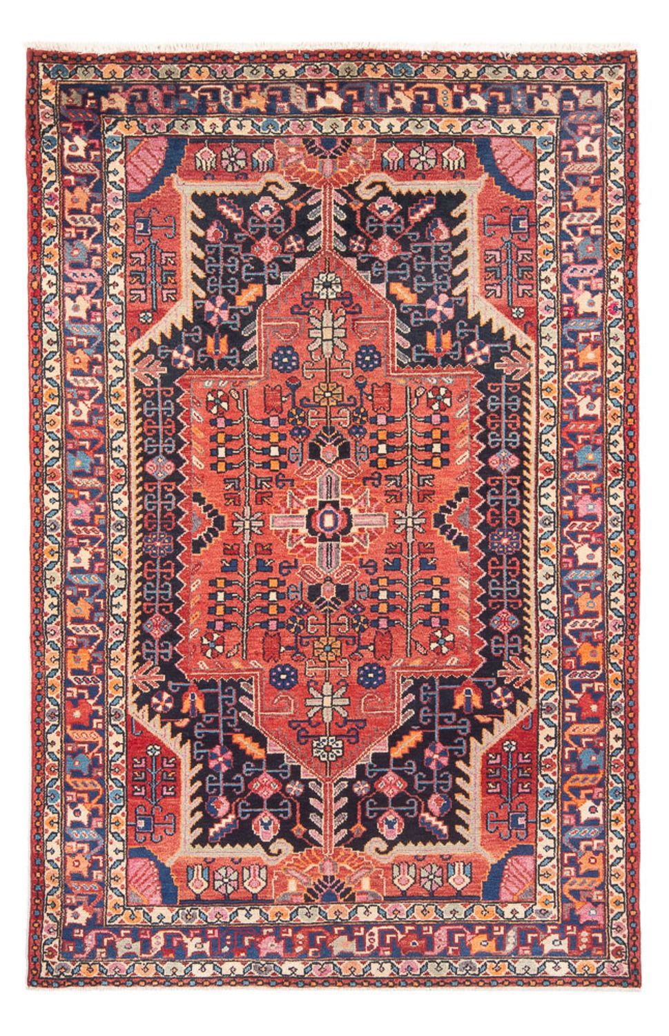 Persisk tæppe - Nomadisk - 248 x 148 cm - lysrød