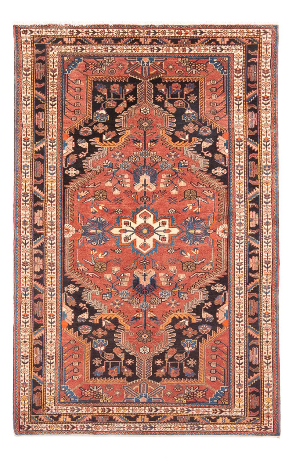Persisk tæppe - Nomadisk - 235 x 140 cm - lysrød