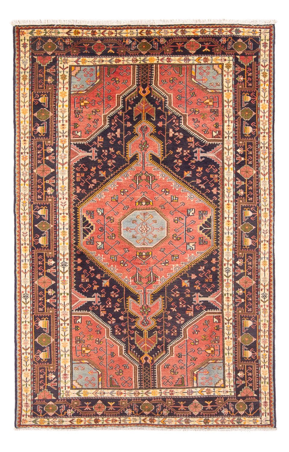 Persisk tæppe - Nomadisk - 223 x 137 cm - lysrød