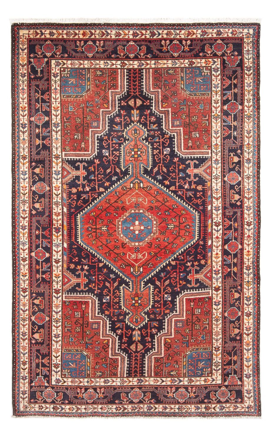 Persisk tæppe - Nomadisk - 225 x 138 cm - lysrød