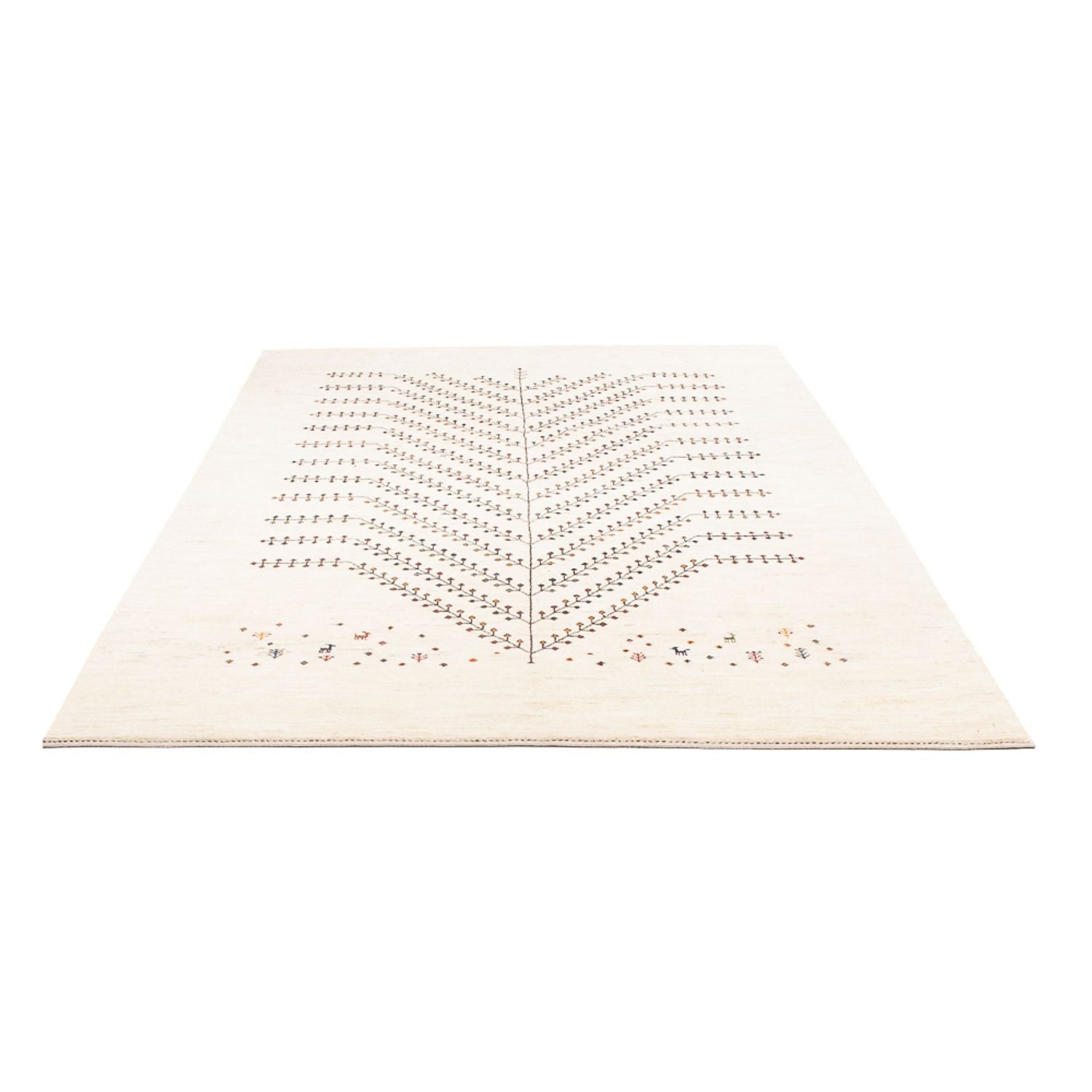Gabbeh Tæppe - Loribaft Persisk - 233 x 166 cm - hvid