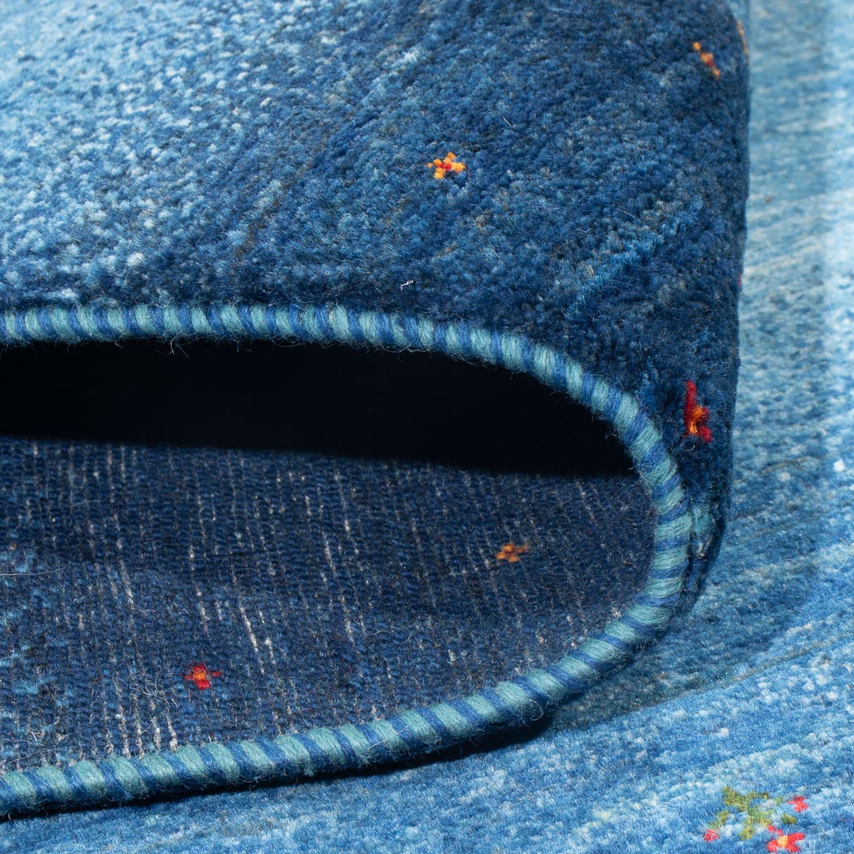 Gabbeh Tæppe - Loribaft Persisk - 252 x 173 cm - mørkeblå