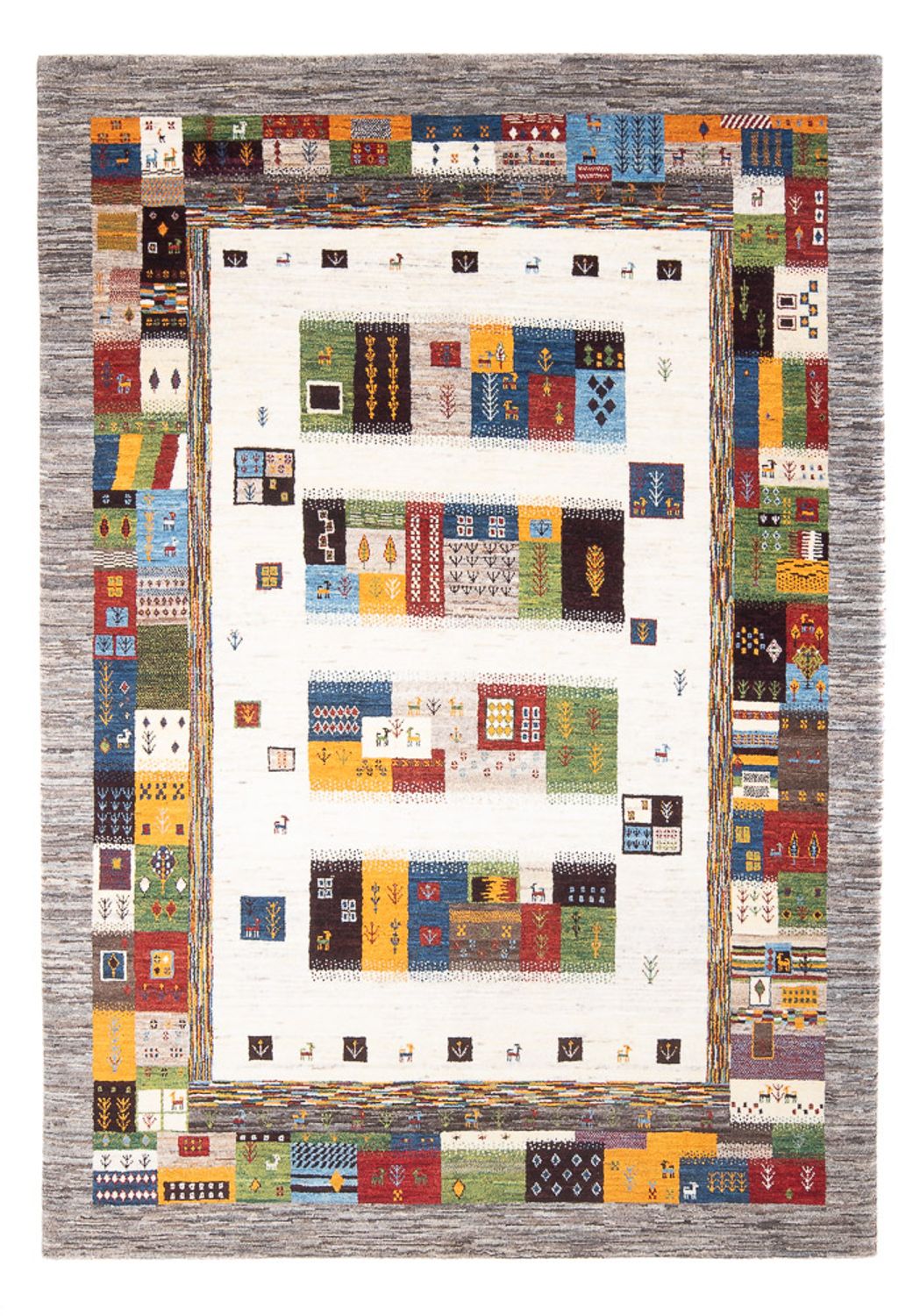 Gabbeh Tæppe - Loribaft Persisk - 258 x 178 cm - flerfarvet