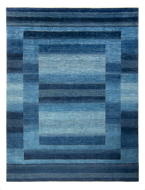 Gabbeh Tæppe - Loribaft Persisk - 286 x 212 cm - havblå