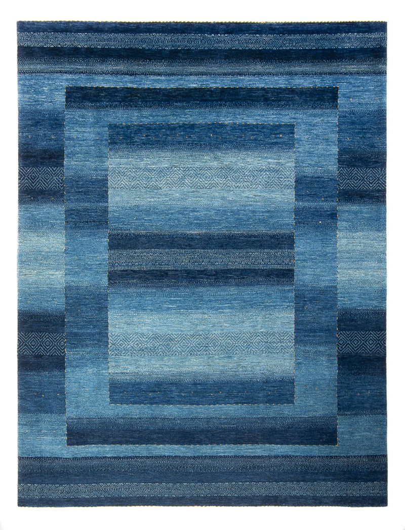 Gabbeh Tæppe - Loribaft Persisk - 286 x 212 cm - havblå