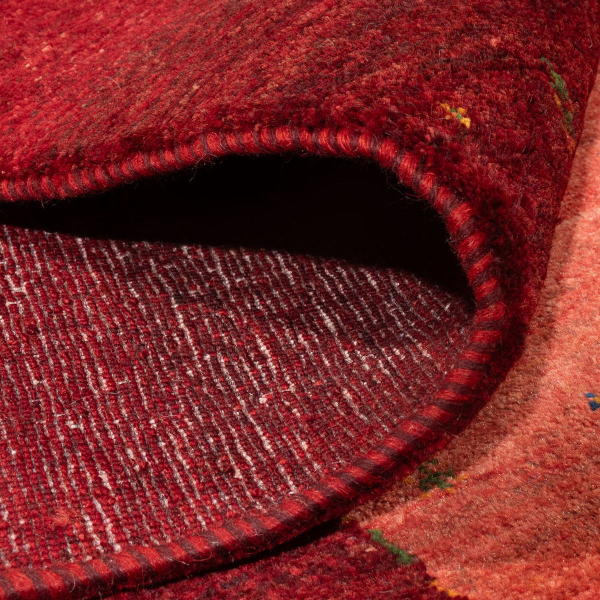 Gabbeh Tæppe - Loribaft Persisk - 302 x 222 cm - rød