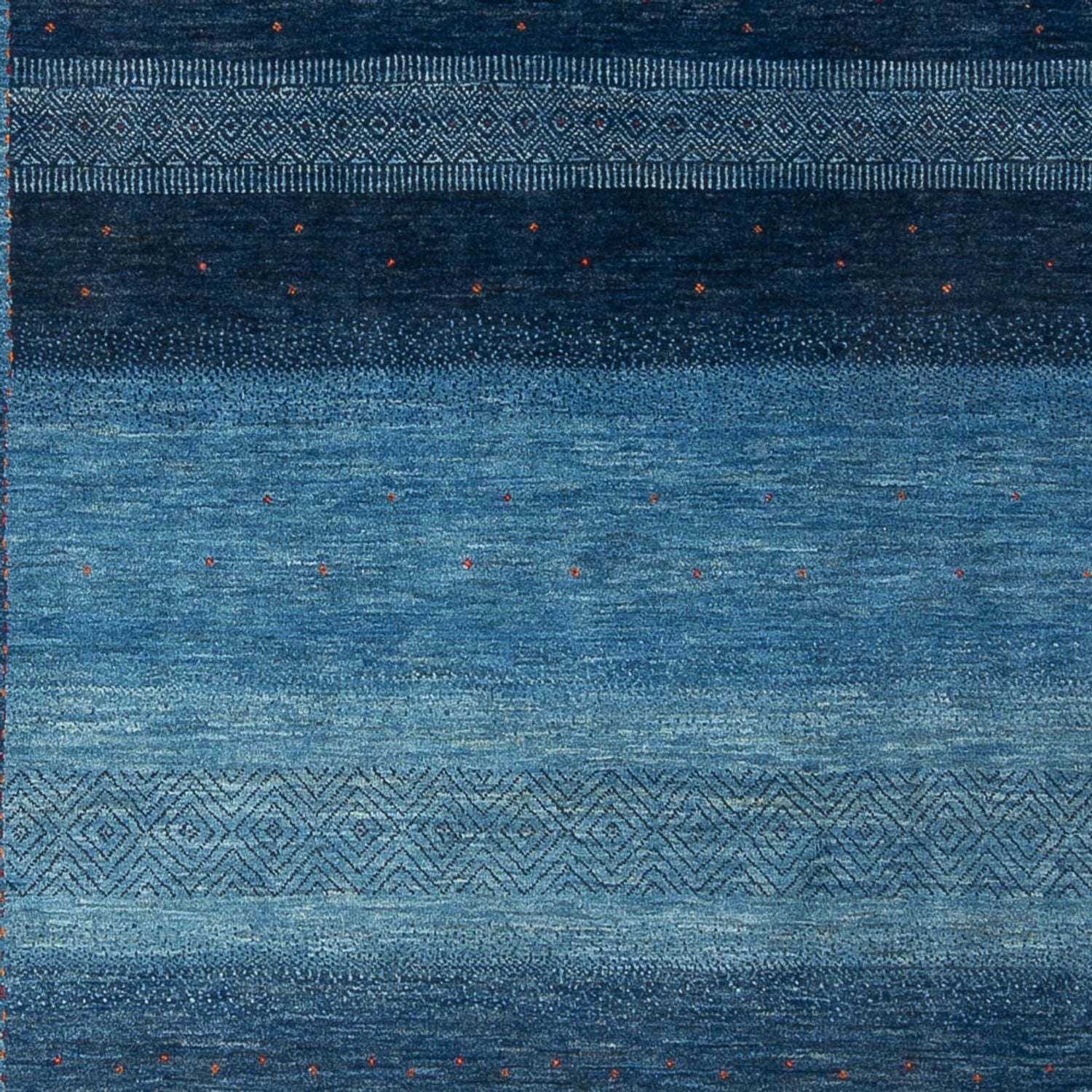 Gabbeh Tæppe - Loribaft Persisk - 287 x 196 cm - havblå