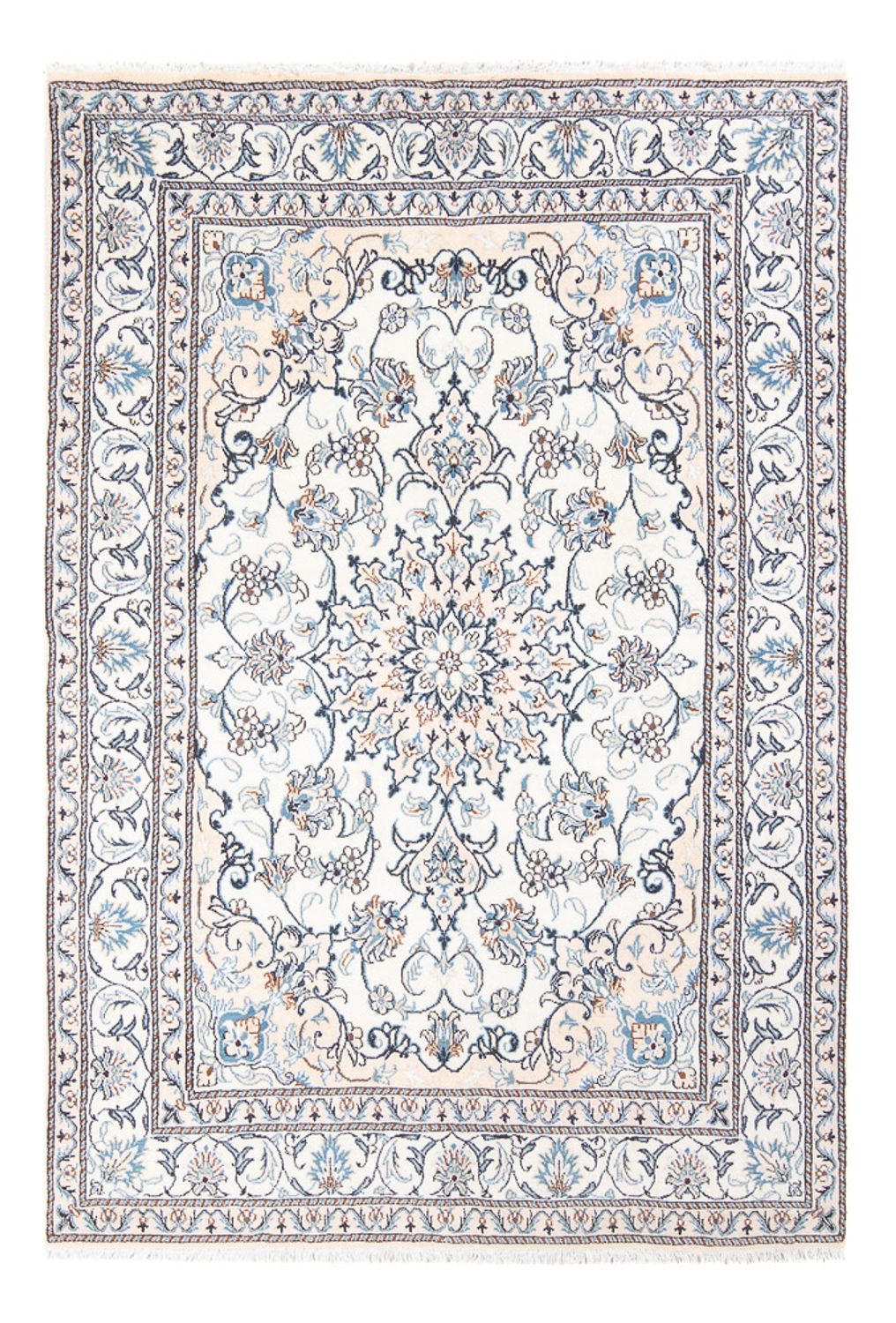 Persisk tæppe - Nain - Royal - 210 x 146 cm - creme