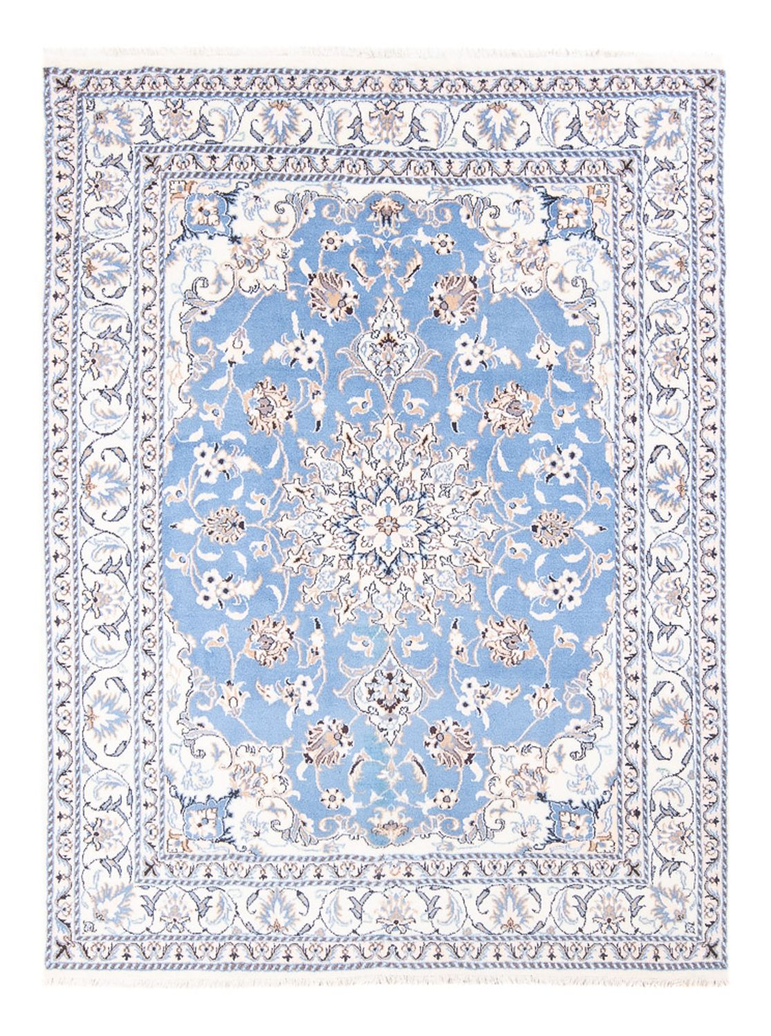 Persisk tæppe - Nain - Royal - 202 x 150 cm - lyseblå