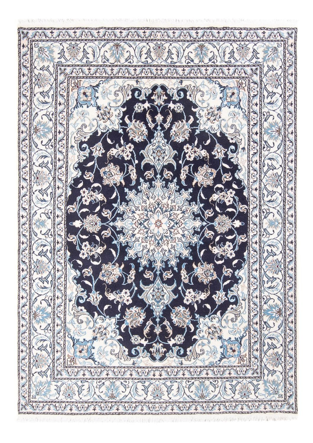 Persisk tæppe - Nain - Royal - 198 x 150 cm - mørkeblå