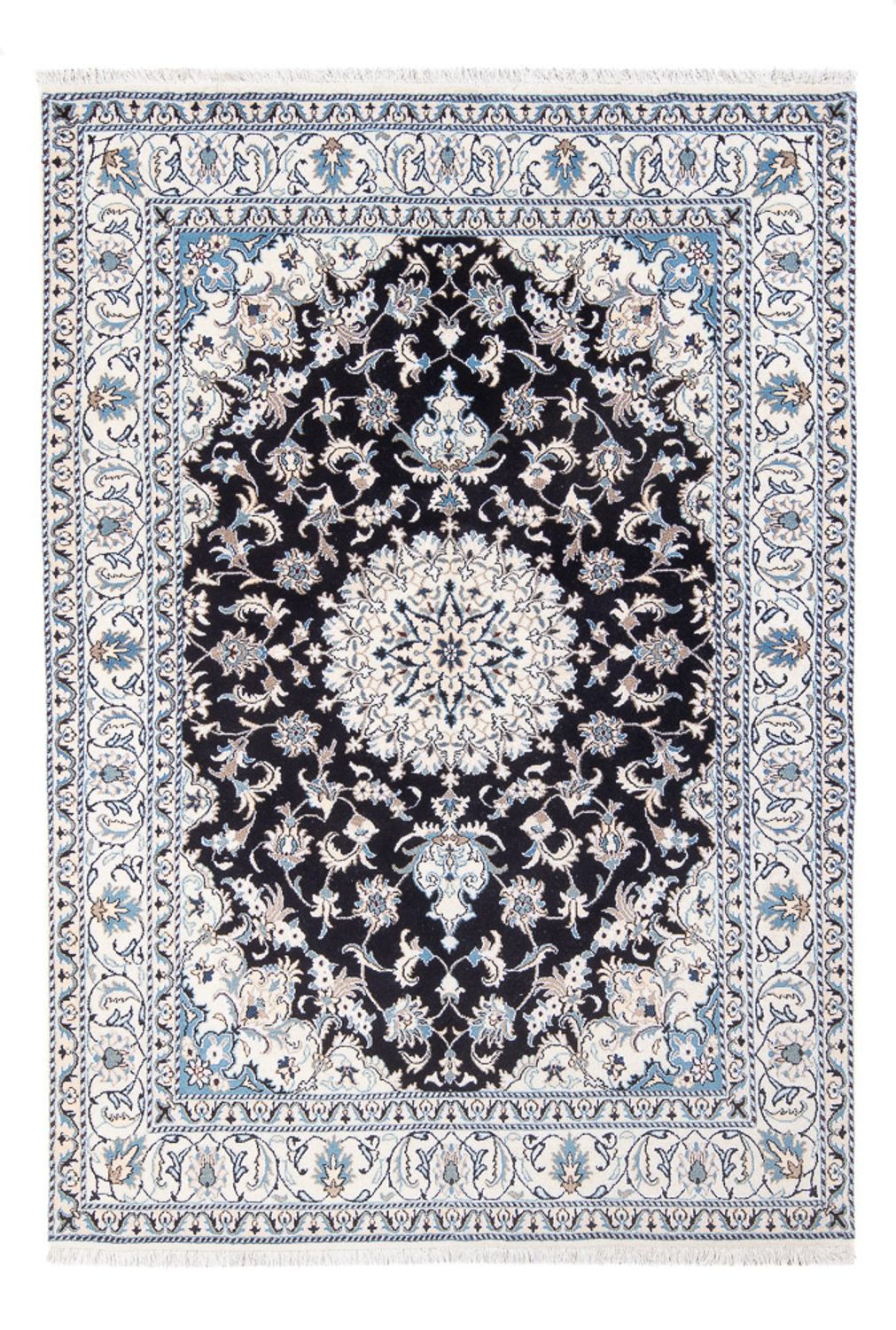 Persisk tæppe - Nain - 234 x 166 cm - mørkeblå