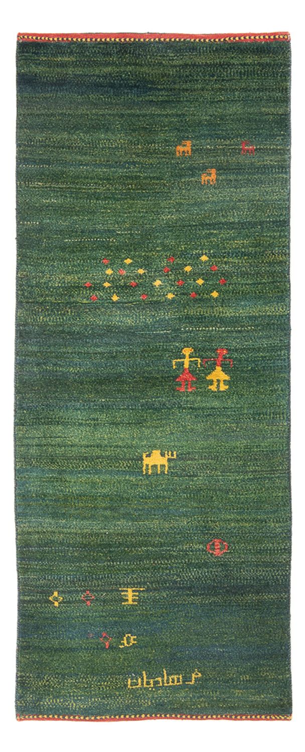 Løber Gabbeh-tæppe - Persisk - 202 x 78 cm - grøn