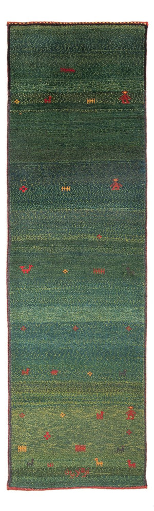 Løber Gabbeh-tæppe - Persisk - 270 x 75 cm - mørkegrøn