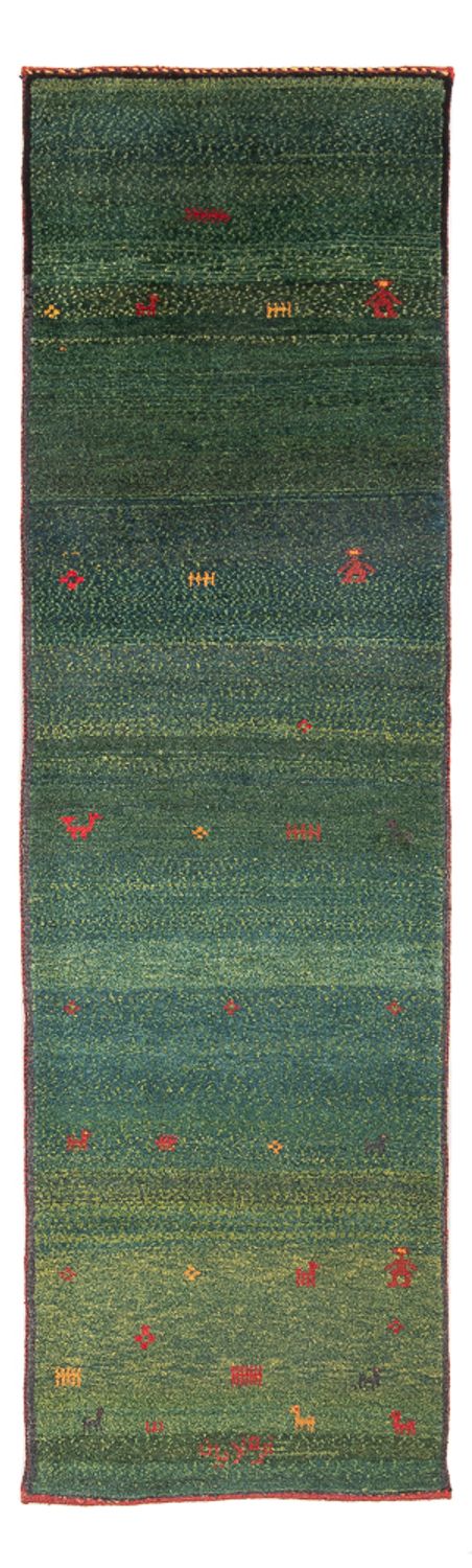 Løber Gabbeh-tæppe - Persisk - 270 x 75 cm - mørkegrøn