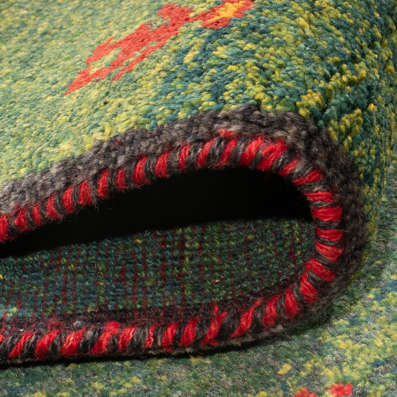 Løber Gabbeh-tæppe - Persisk - 270 x 75 cm - mørkegrøn