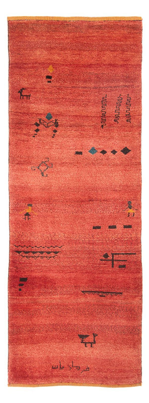 Løber Gabbeh-tæppe - Persisk - 225 x 83 cm - lysrød