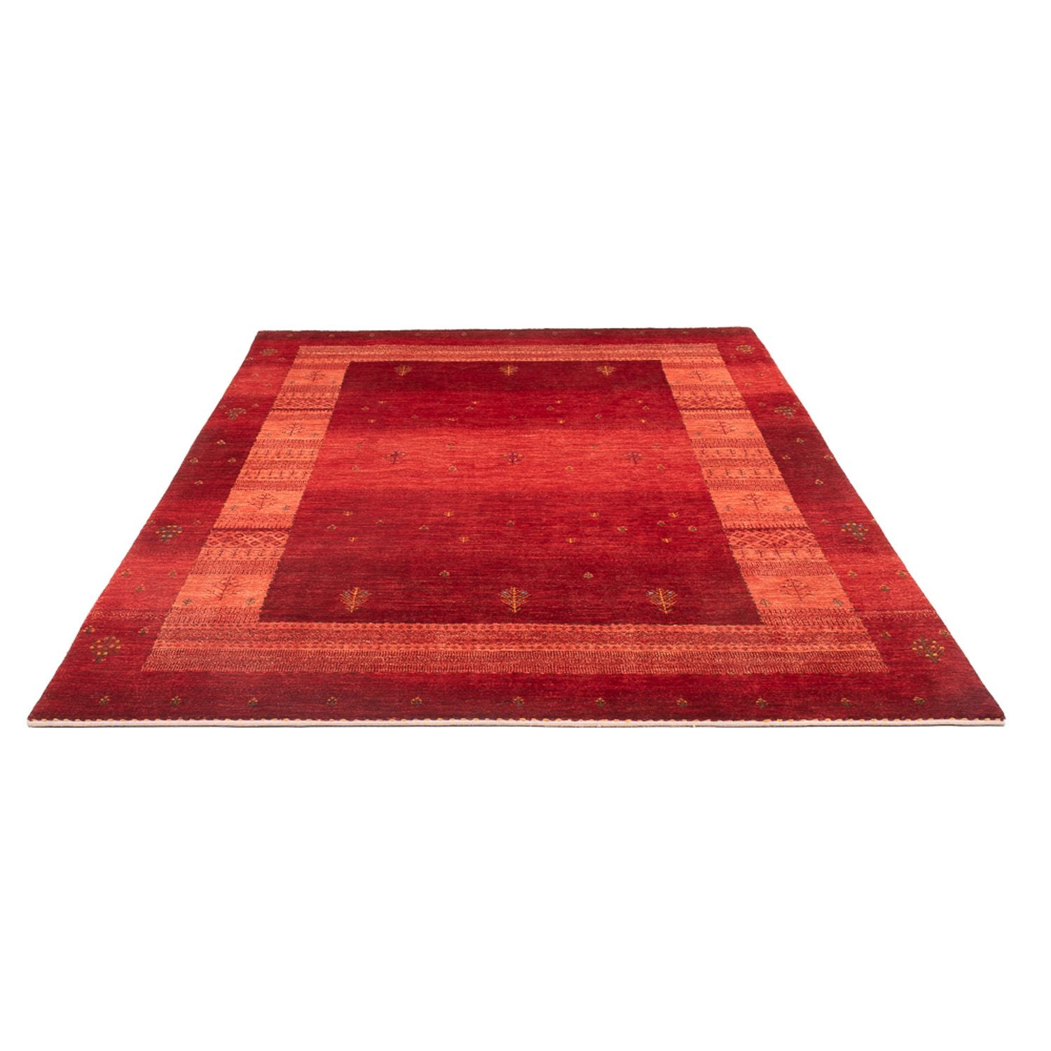Gabbeh Tæppe - Loribaft Persisk - 257 x 173 cm - rød