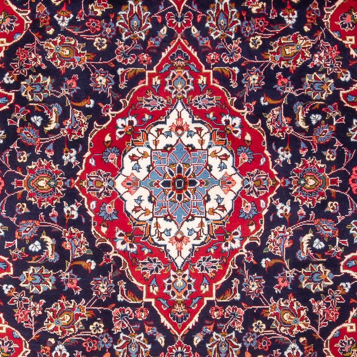 Persisk tæppe - Keshan - 300 x 200 cm - mørkeblå