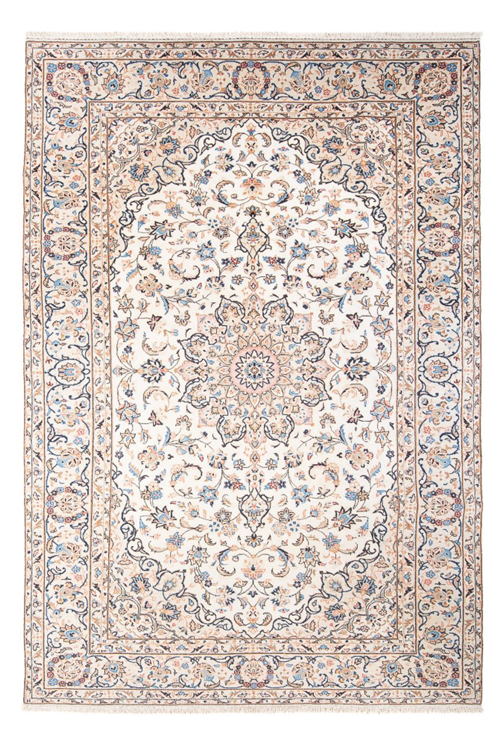 Persisk tæppe - Keshan - 293 x 195 cm - creme