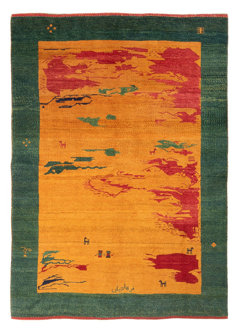 Gabbeh-tæppe - Persisk - 207 x 163 cm - flerfarvet