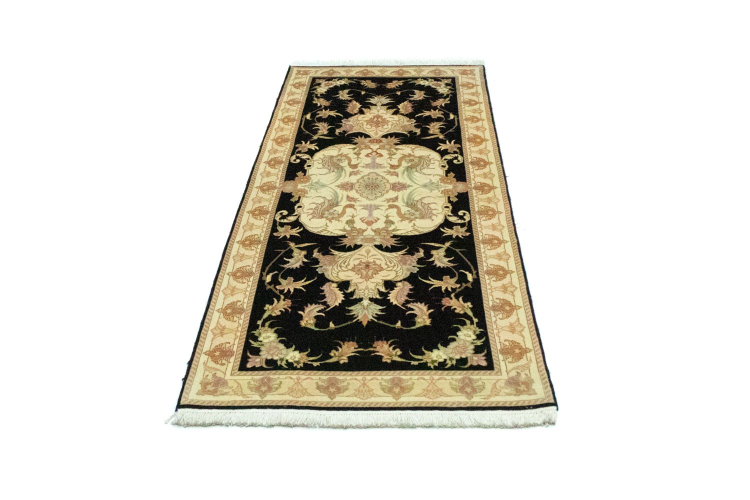 Løber Persisk tæppe - Tabriz - Royal - 191 x 72 cm - sort