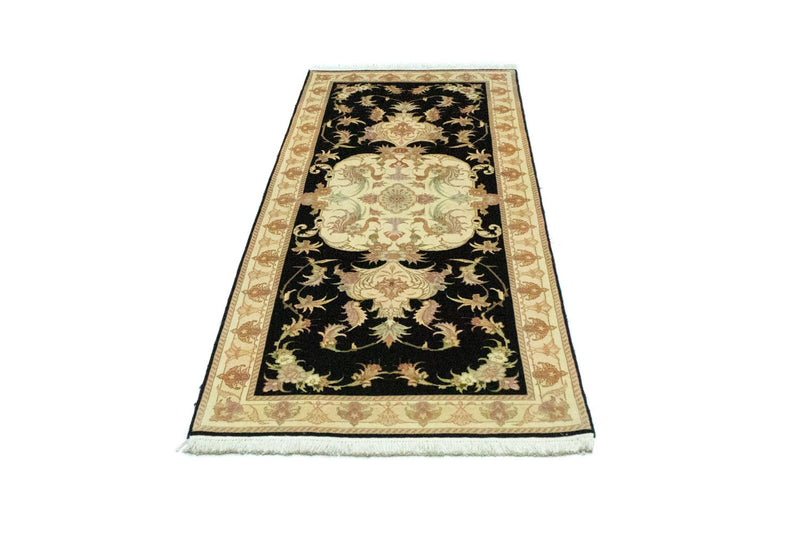 Løber Persisk tæppe - Tabriz - Royal - 191 x 72 cm - sort