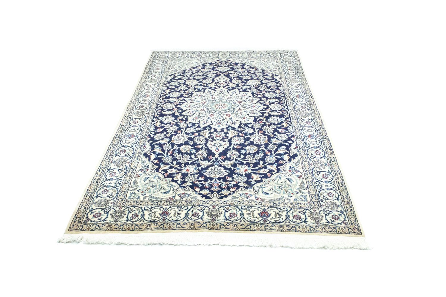 Persisk tæppe - Nain - 215 x 130 cm - mørkeblå