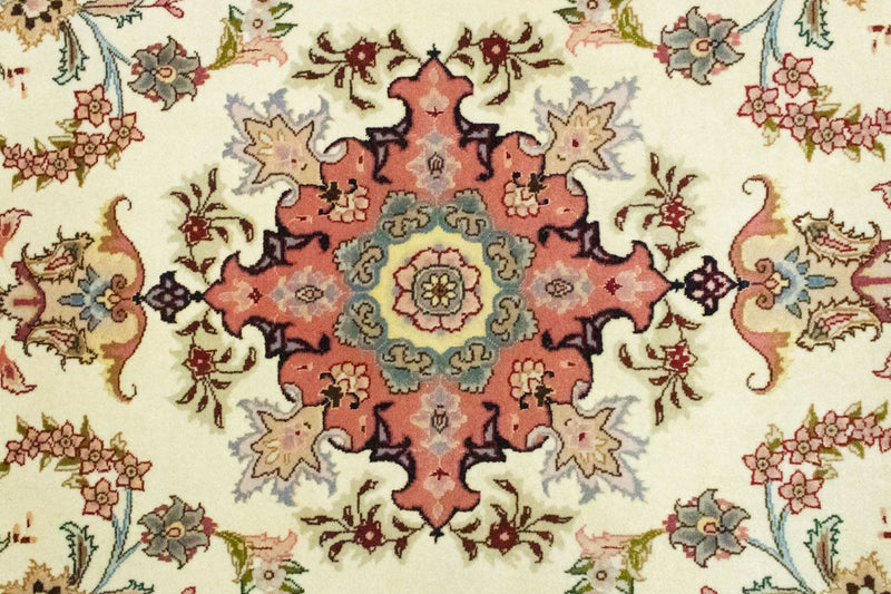Løber Persisk tæppe - Tabriz - Royal - 199 x 85 cm - beige