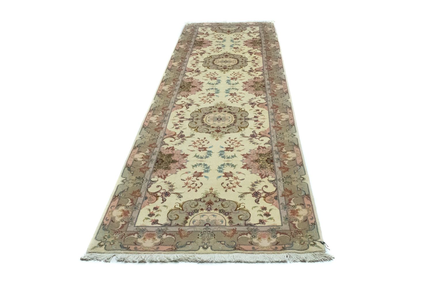 Løber Persisk tæppe - Tabriz - 339 x 91 cm - beige