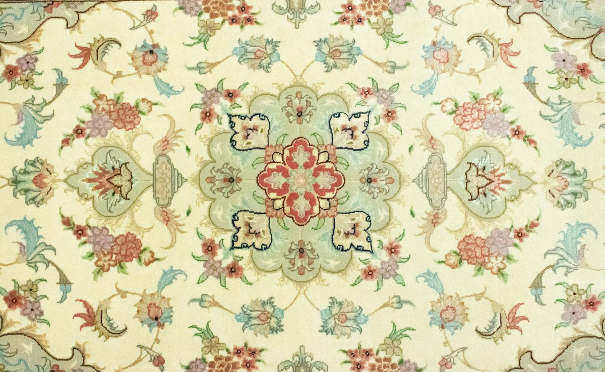 Løber Persisk tæppe - Tabriz - Royal - 338 x 89 cm - beige